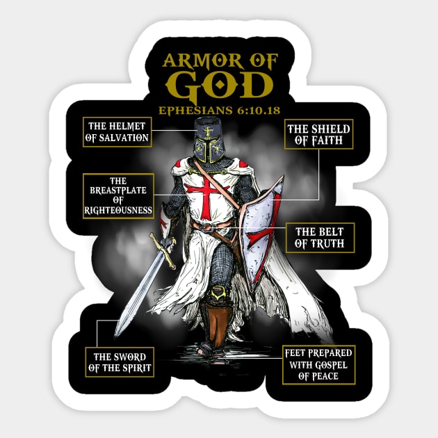 Armor Of God Christian T Shirt Sticker by Nifty T Shirts